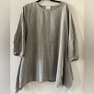 Yea lagenlook striped oversized tunic top S/M